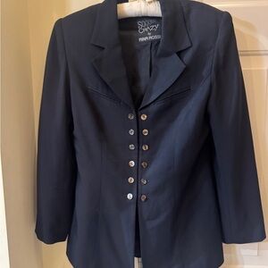 Rina Rossi Y2K Black Blazer Waist Flattering Button Size large